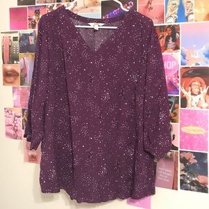 3/4 Sleeve V-Neck Blouse